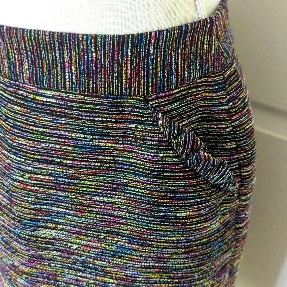 Loft Multi-Color Striped Textured Skirt - Picture 2 of 5